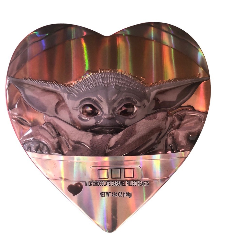 Baby Yoda Star Wars Valentine Tin Only( No Candy) collector item & 2 Coffee Cups
